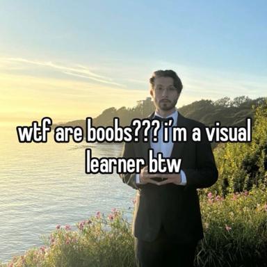 Reaction-image meme: a solemnly posed man in nature confessing visual-learning confusion with internet slang