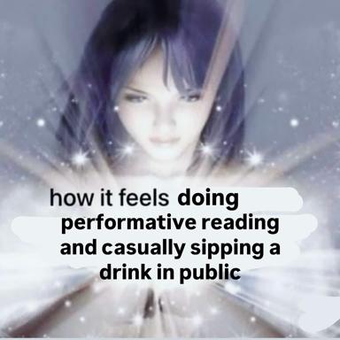 Soft-focus portrait overlay: the contemplative mood of multitasking intellectual work with low-key indulgence.