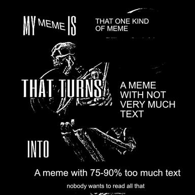 Skeleton hierarchy meme mapping meme formats by text density: the ideal (minimal text), the bad (moderate), and the worst (75-90% text).