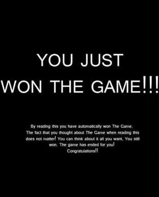 Internet in-joke reveal: reading this message means you've already lost "The Game," a meta-joke about inevitable failure played on the reader's own attention.