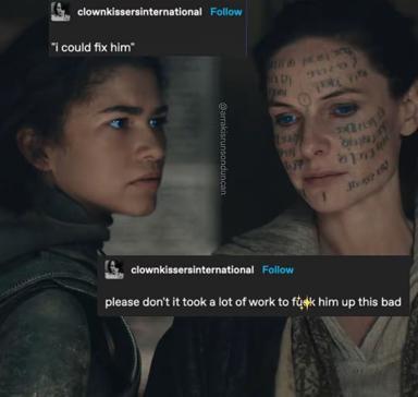 A two-panel reaction meme: a woman's disapproving glance at her clean-cut partner, next to his visibly tattooed and marked face, with text about romantic redemption projects gone wrong.