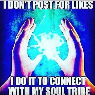 Two hands with psychedelic aura hold a glowing Earth against cosmic blue, a joke about authentic connection overriding algorithmic engagement.