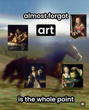 Renaissance paintings treated as an afterthought in a cinematic action scene—a joke about what really matters in art, what we overlook.
