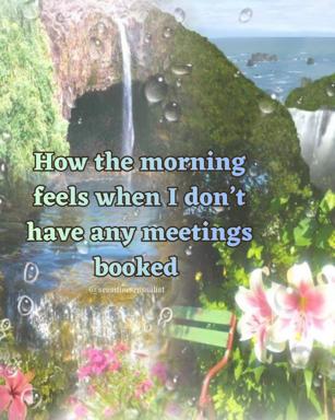 A composite dreamscape of waterfalls, coastal cliffs, wild flowers, and mist—the morning's call when the calendar is blank.