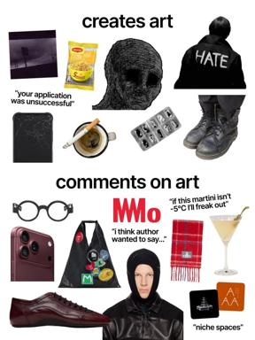 Comparative meme contrasting the struggling artist's chaotic existence with the pretentious art critic's affected lifestyle and commentary.