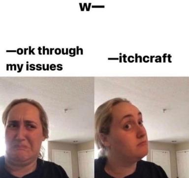 Two-panel meme: therapy work vs. witchcraft as a shortcut to dealing with personal issues.